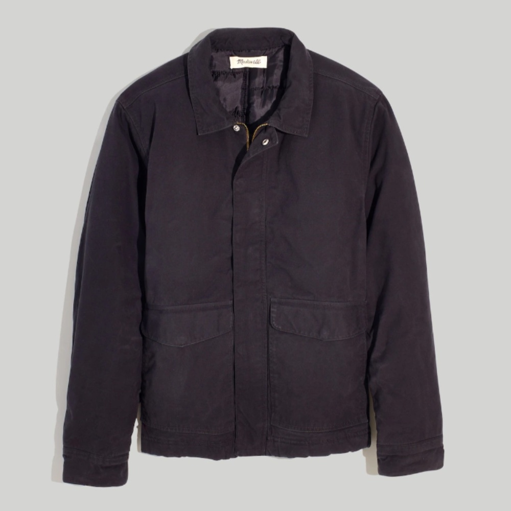 Madewell Men's Black waxed flight jacket